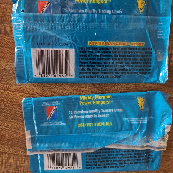 Vintage Mighty Morphin PowerRanger Series 2 Trading cards, sealed 2 packs - Picture 3 of 3